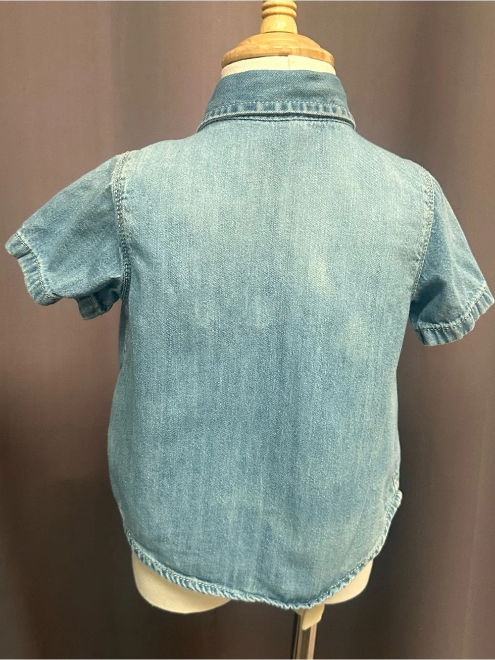 Old Navy Light Blue Denim Short-Sleeve Shirt